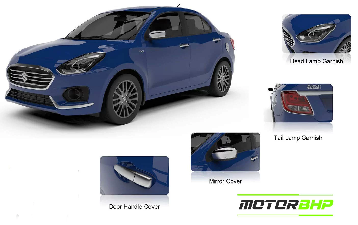 Swift dzire deals car accessories